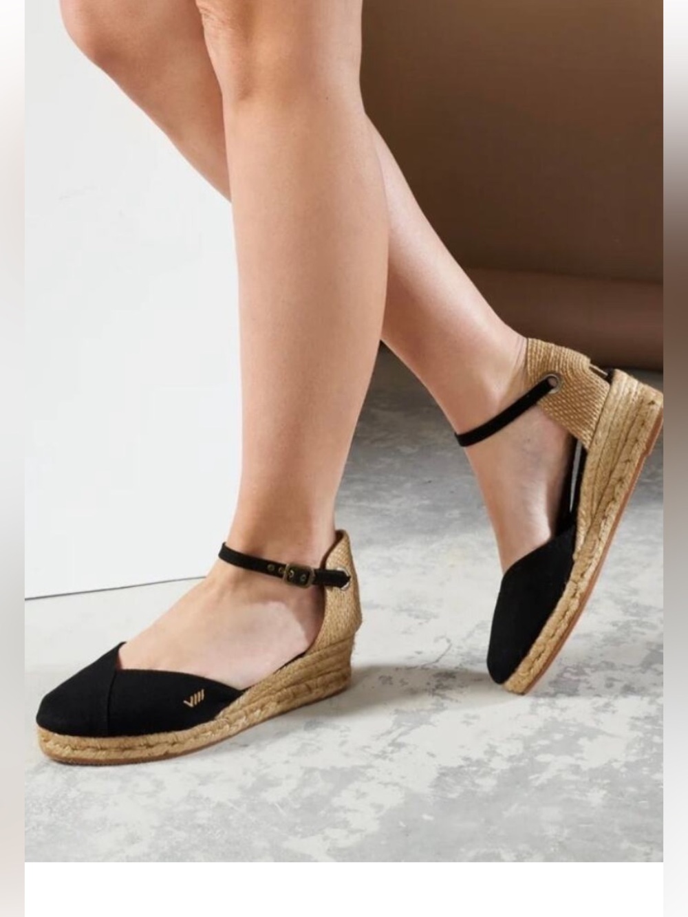 Viscata Barcelona Handmade Pubol Espadrille Wedge Sandals Ankle Strap Navy size8 - Picture 7 of 16